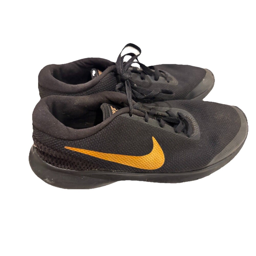 Nike Flex Experience‎ RN7 Size 8.5  Woman's Black/Gold Running Sneakers Shoes